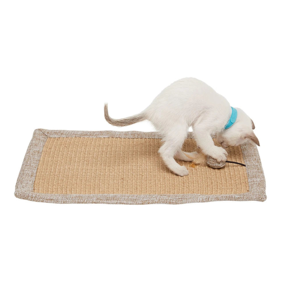 PetsGoodie Natural Jute Cat Scratching Mat Claw Care & Stretching Pad
