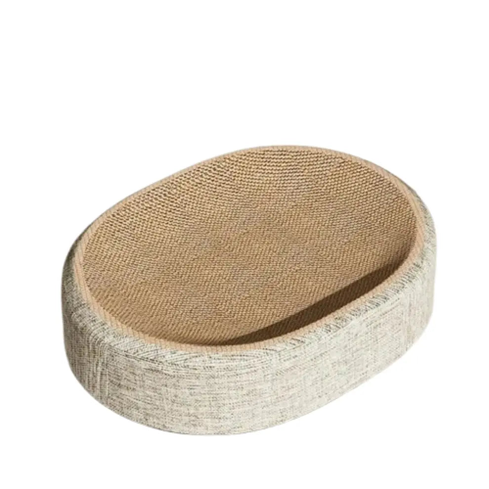 PetsGoodie Oval Shape Cat Scratch Bed Sisal Sleeping Mat Pad