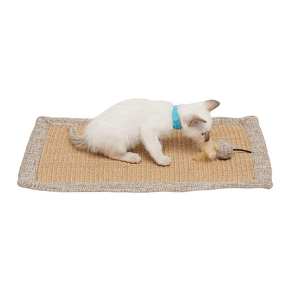 PetsGoodie Natural Jute Cat Scratching Mat Claw Care & Stretching Pad