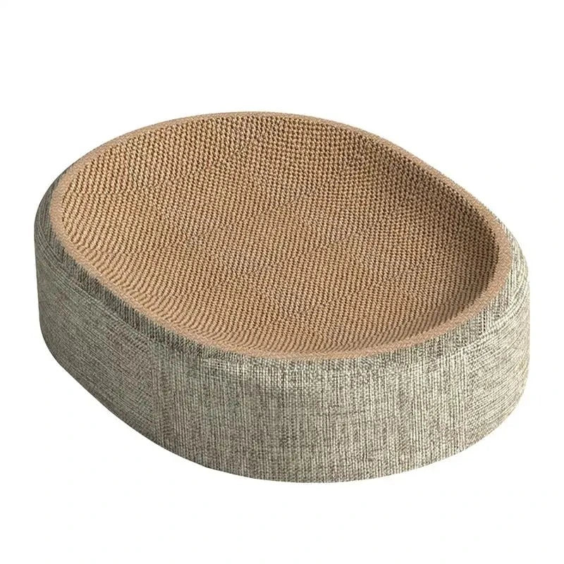 PetsGoodie Oval Shape Cat Scratch Bed Sisal Sleeping Mat Pad