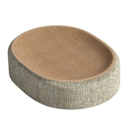 PetsGoodie Oval Shape Cat Scratch Bed Sisal Sleeping Mat Pad