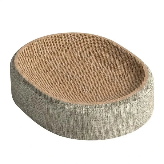 PetsGoodie Oval Shape Cat Scratch Bed Sisal Sleeping Mat Pad
