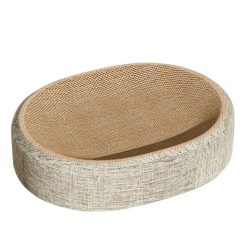 PetsGoodie Oval Shape Cat Scratch Bed Sisal Sleeping Mat Pad