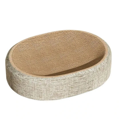 PetsGoodie Oval Shape Cat Scratch Bed Sisal Sleeping Mat Pad