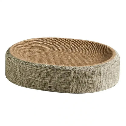 PetsGoodie Oval Shape Cat Scratch Bed Sisal Sleeping Mat Pad