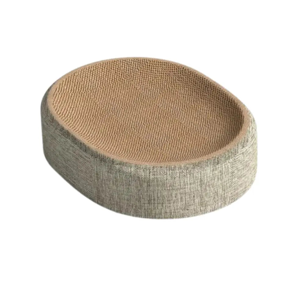PetsGoodie Oval Shape Cat Scratch Bed Sisal Sleeping Mat Pad