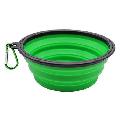 PetsGoodie 2-in-1 Foldable Dog Feeder - Portable Travel Water Bottle & Bowl