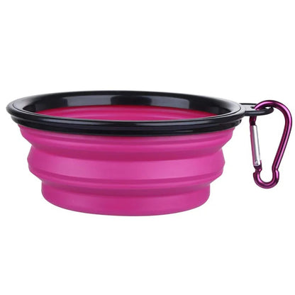 PetsGoodie 2-in-1 Foldable Dog Feeder - Portable Travel Water Bottle & Bowl