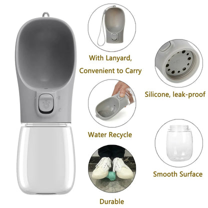 PetsGoodie Portable Dog Water Bottle - Leakproof Hiking Bottle for Small & Large Dogs