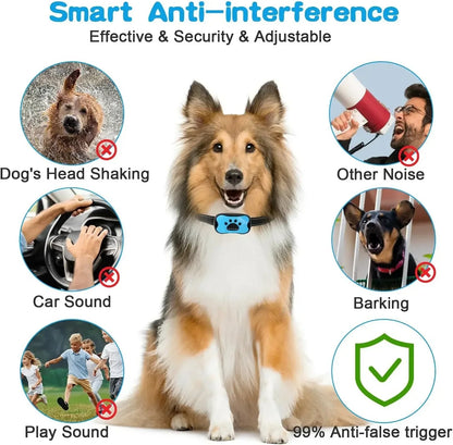 PetsGoodie Anti-Barking Training Collar - USB Rechargeable Ultrasonic & Vibration Bark Control