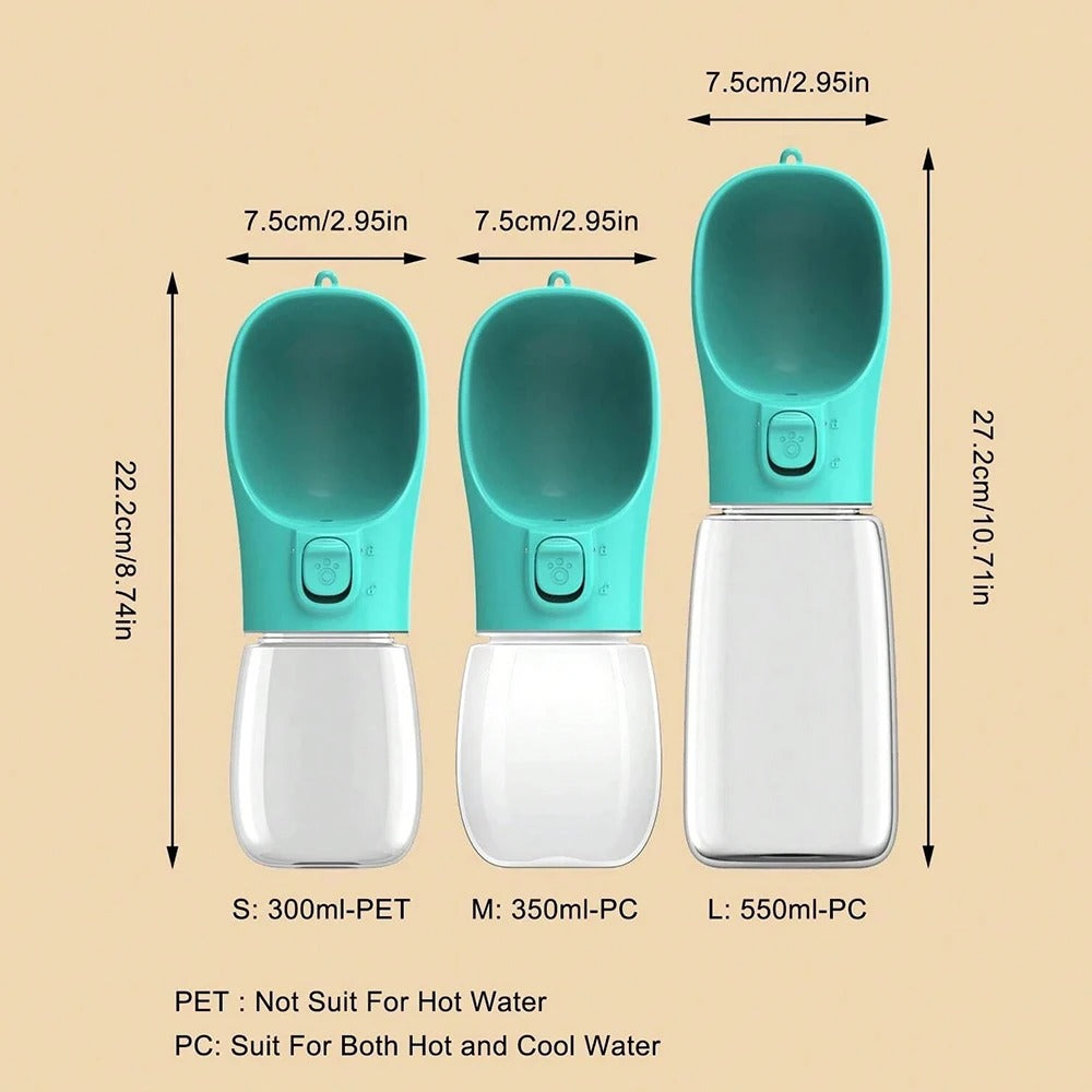 PetsGoodie Portable Dog Water Bottle - Leakproof Hiking Bottle for Small & Large Dogs