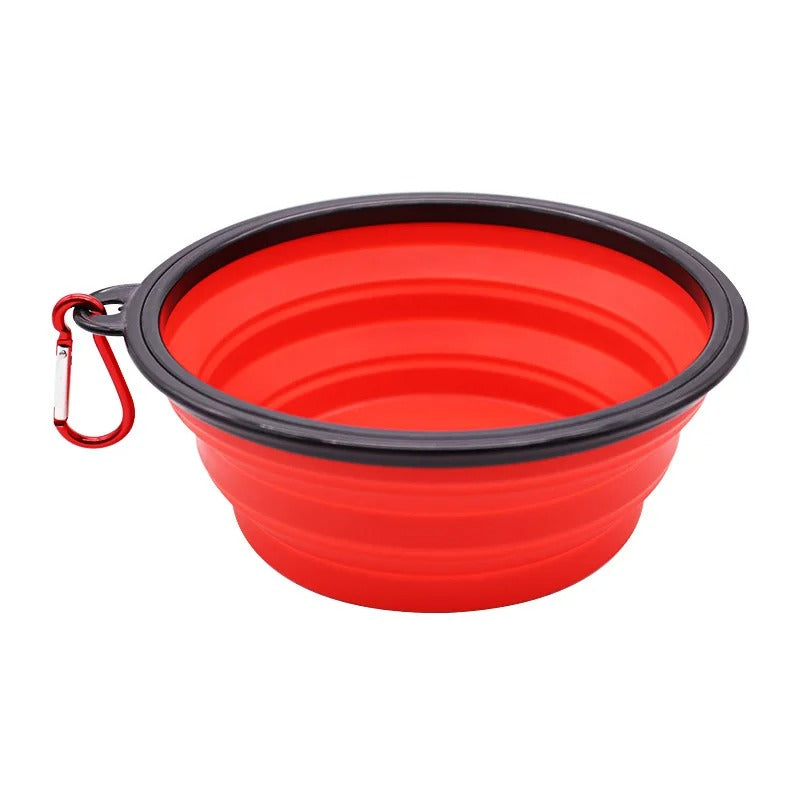 PetsGoodie 2-in-1 Foldable Dog Feeder - Portable Travel Water Bottle & Bowl